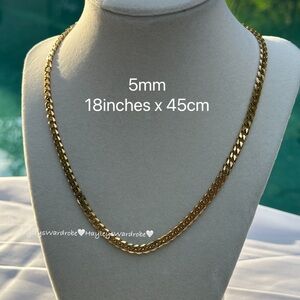 Gold Cuban Link Necklace 18” 5mm
